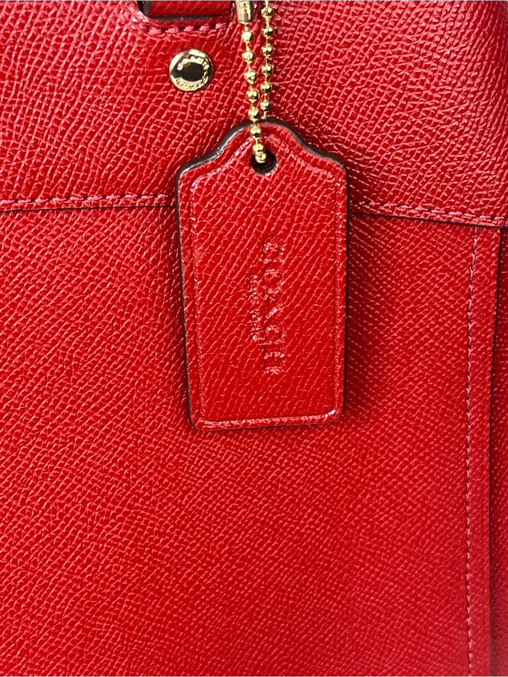 Coach Brooke Carryall Washed Red Crossgrain Leather Shoulder Bag Crossbody Purse - Picture 3 of 13
